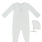 Petit Ours Footie & Hat Set - White Stone