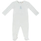 Petit Ours Footie - White Blue