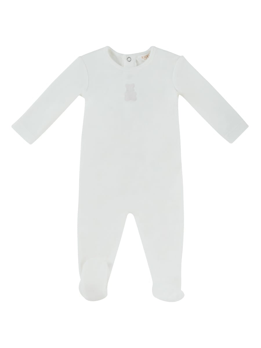 Petit Ours Footie - White Pink