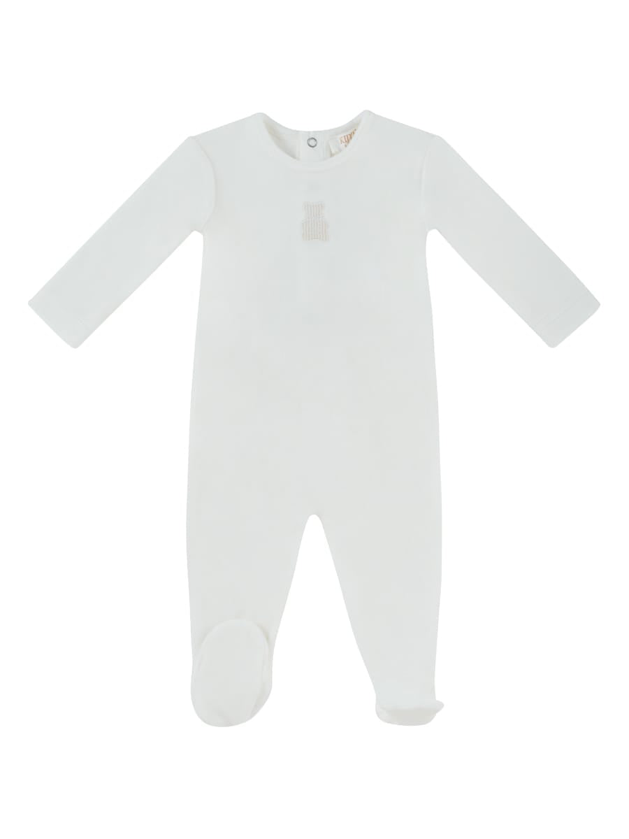 Petit Ours Footie - White Stone