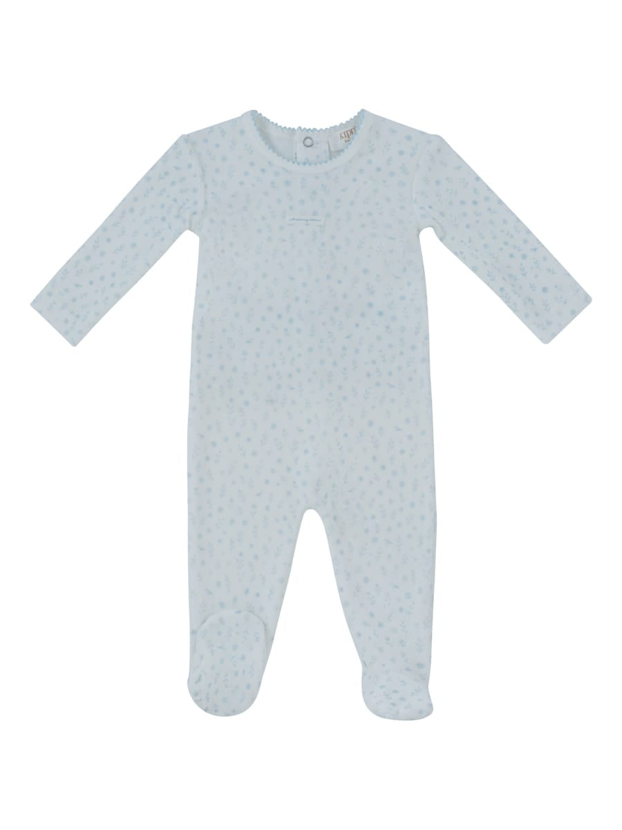 Whispering Blooms Footie - Blue