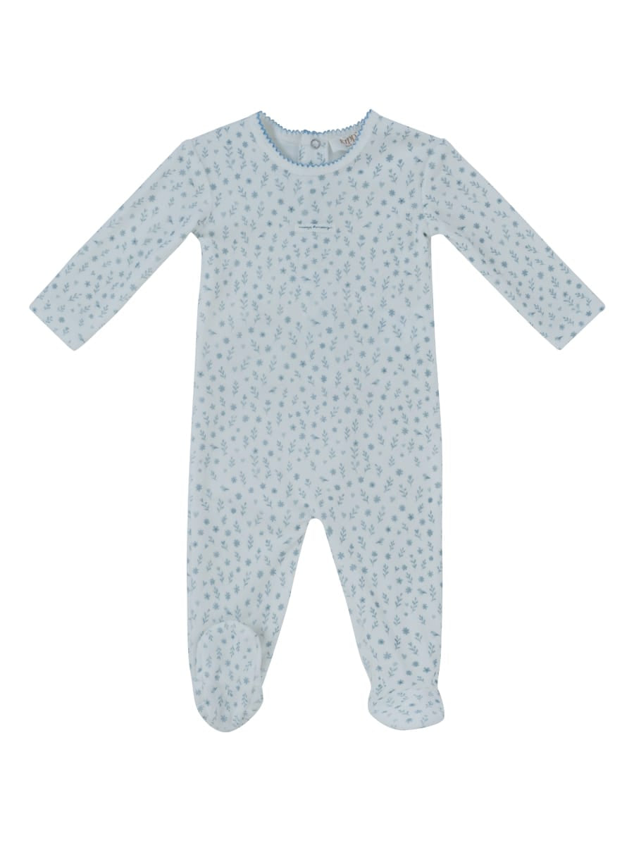 Whispering Blooms Footie - Dark Blue