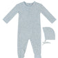 Whispering Blooms Footie & Hat Set - Dark Blue