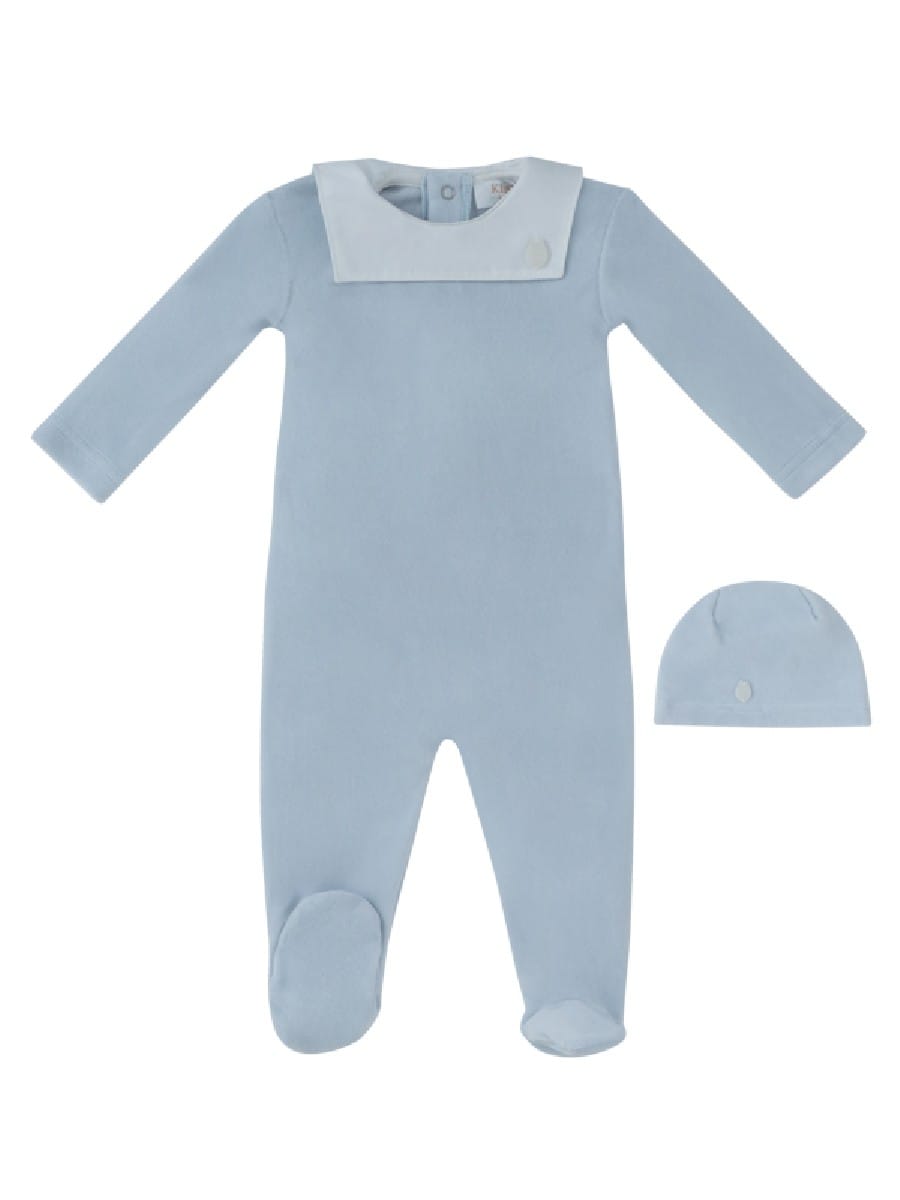 Classic Bib Footie & Hat Set - Blue