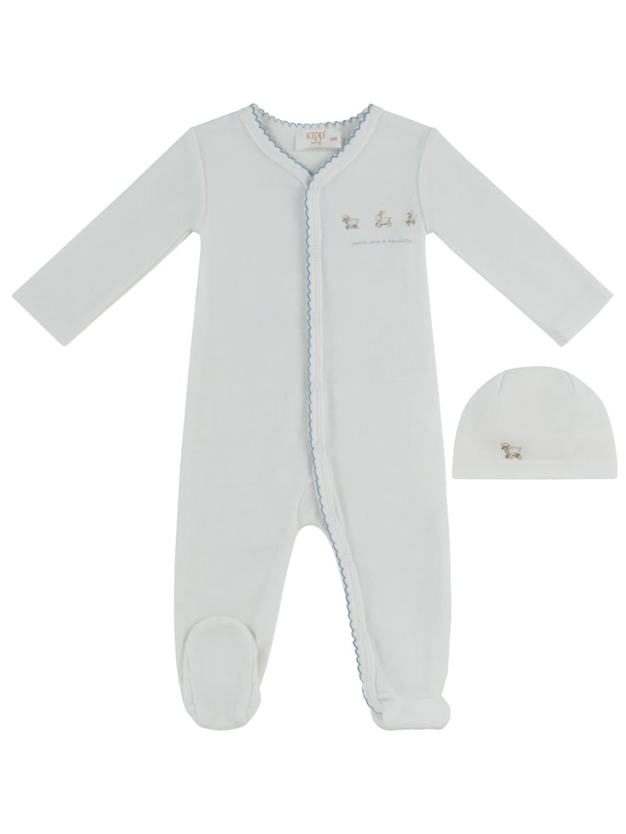 Petits Amis Terry Footie & Hat Set - Blue