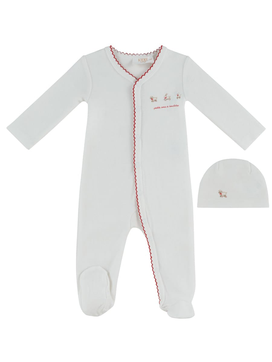 Petits Amis Terry Footie & Hat Set - Red