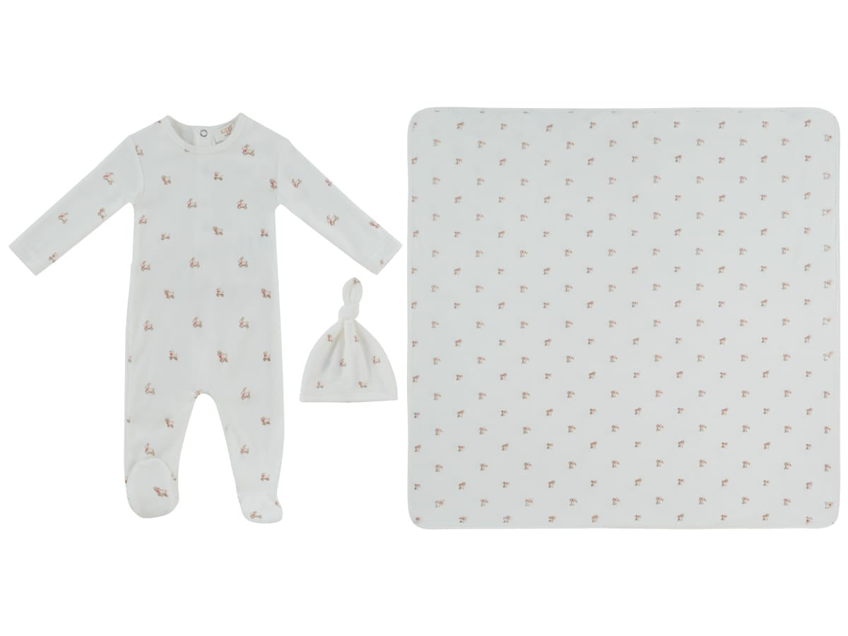 Petits Amis Footie, Hat & Blanket Set - Red