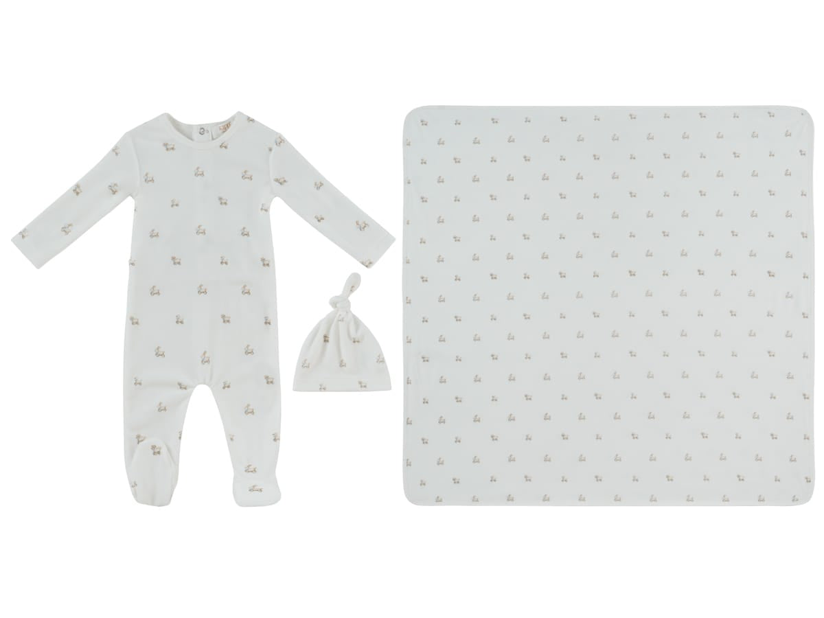 Petits Amis Footie, Hat & Blanket Set - Blue