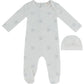 KB Logo Terry Footie and Hat Set - Blue