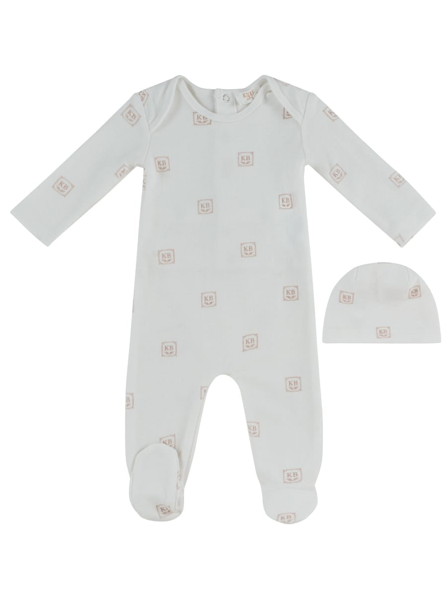 KB Logo Terry Footie and Hat Set - Pink