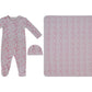 Woodland Toile Footie, Hat & Blanket Set - Pink