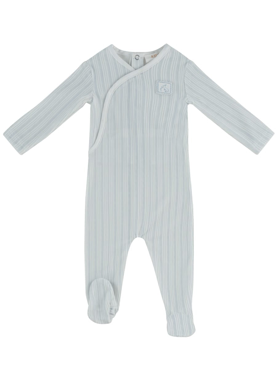 Stripe Stamp Footie - Blue