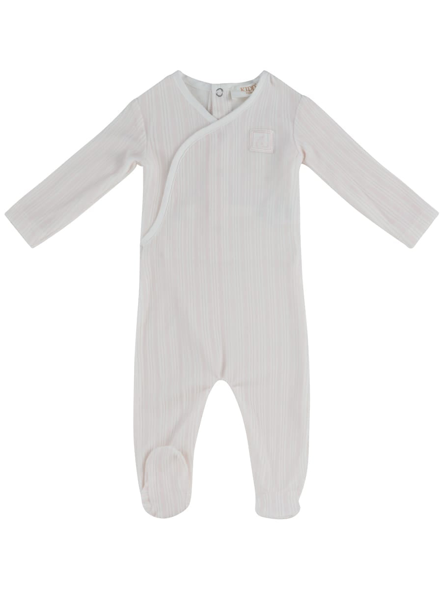 Stripe Stamp Footie - Pink