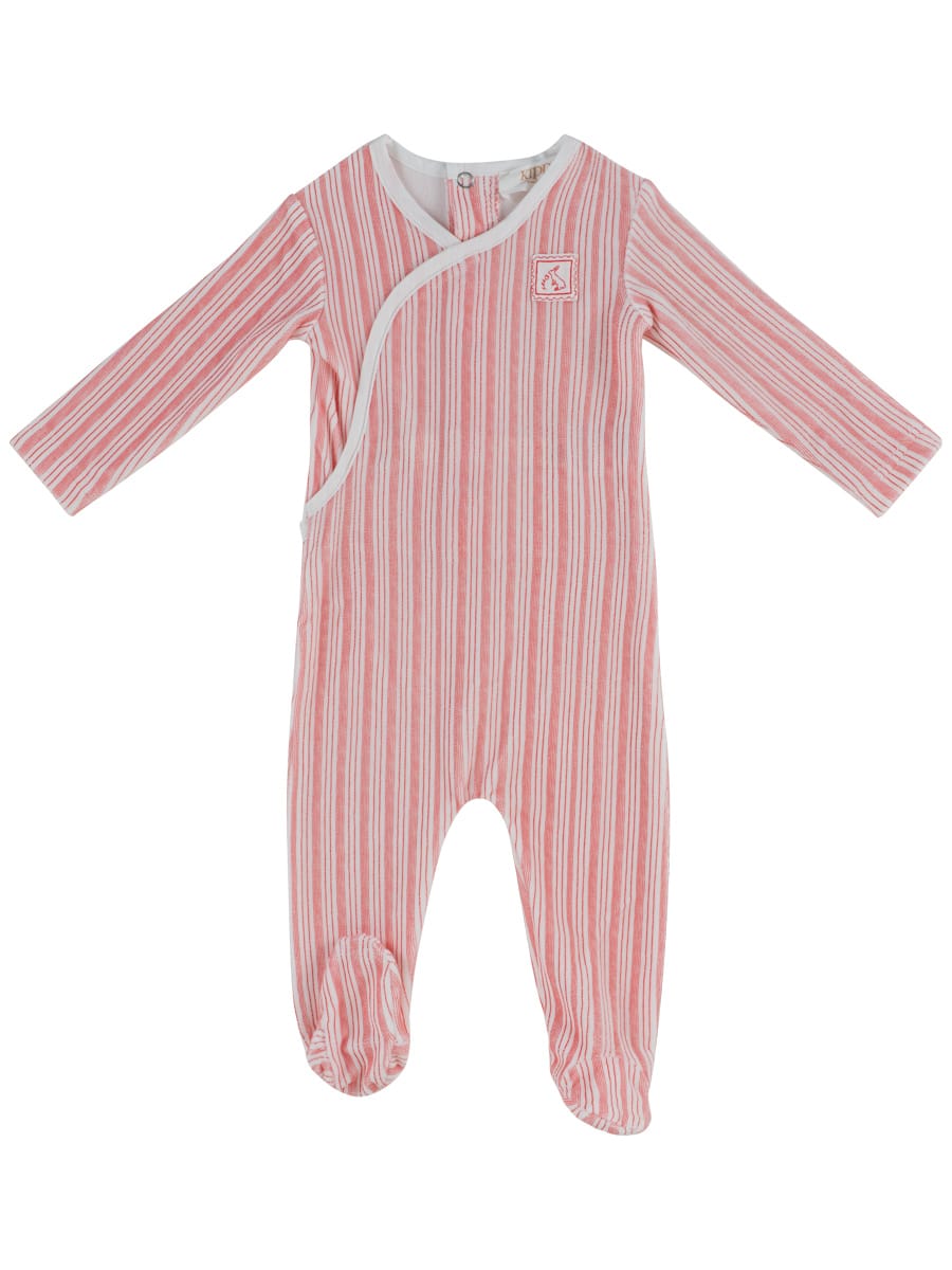Stripe Stamp Footie - Red