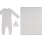 Stripe Stamp Footie, Hat & Blanket Set - Pink