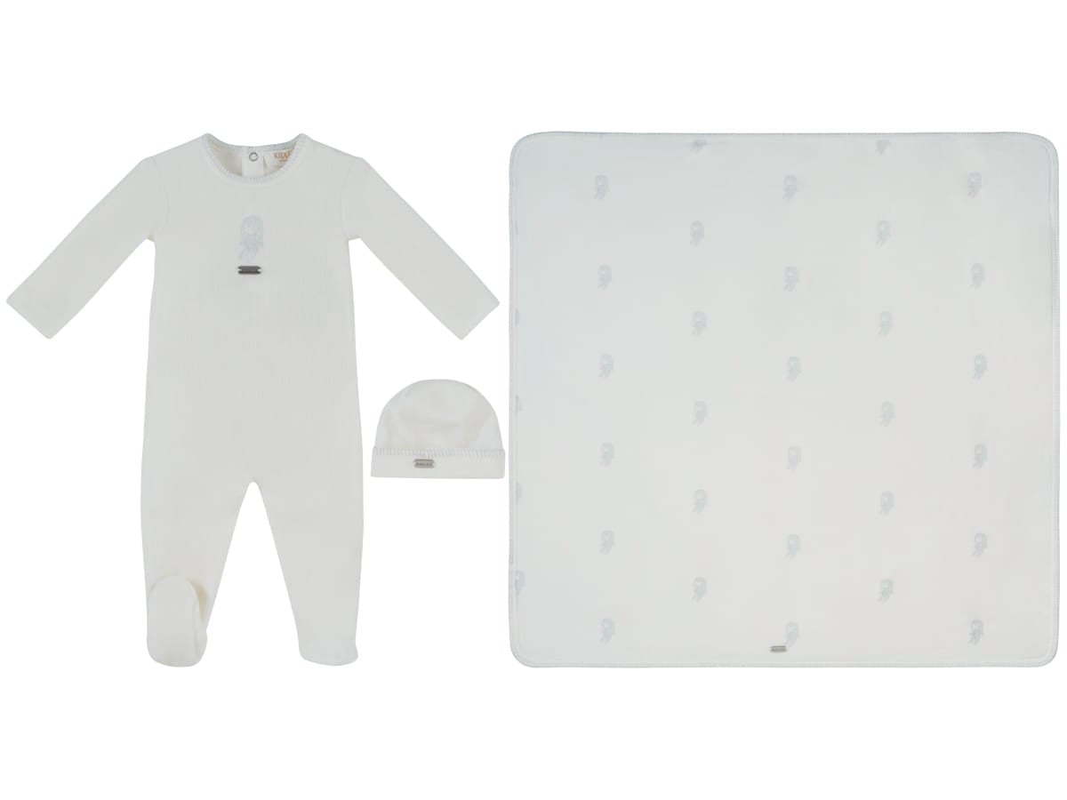 Atelier Bunny Footie, Hat & Blanket Set - Blue