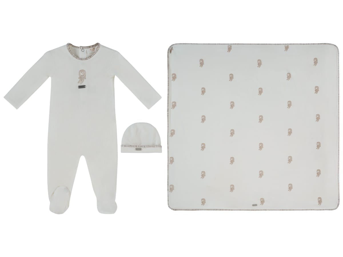 Atelier Bunny Footie, Hat & Blanket Set - Taupe