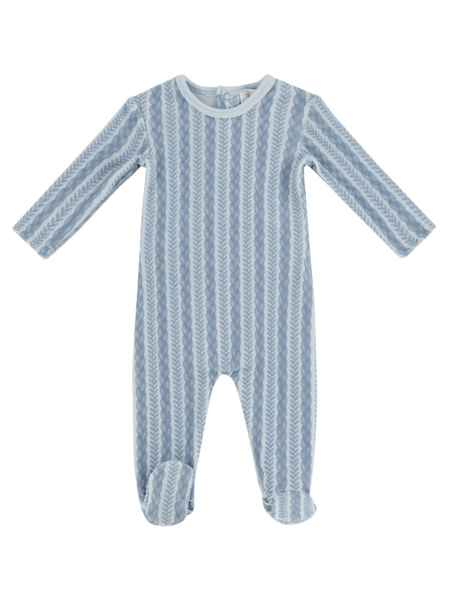 Atelier Cable Footie - Blue