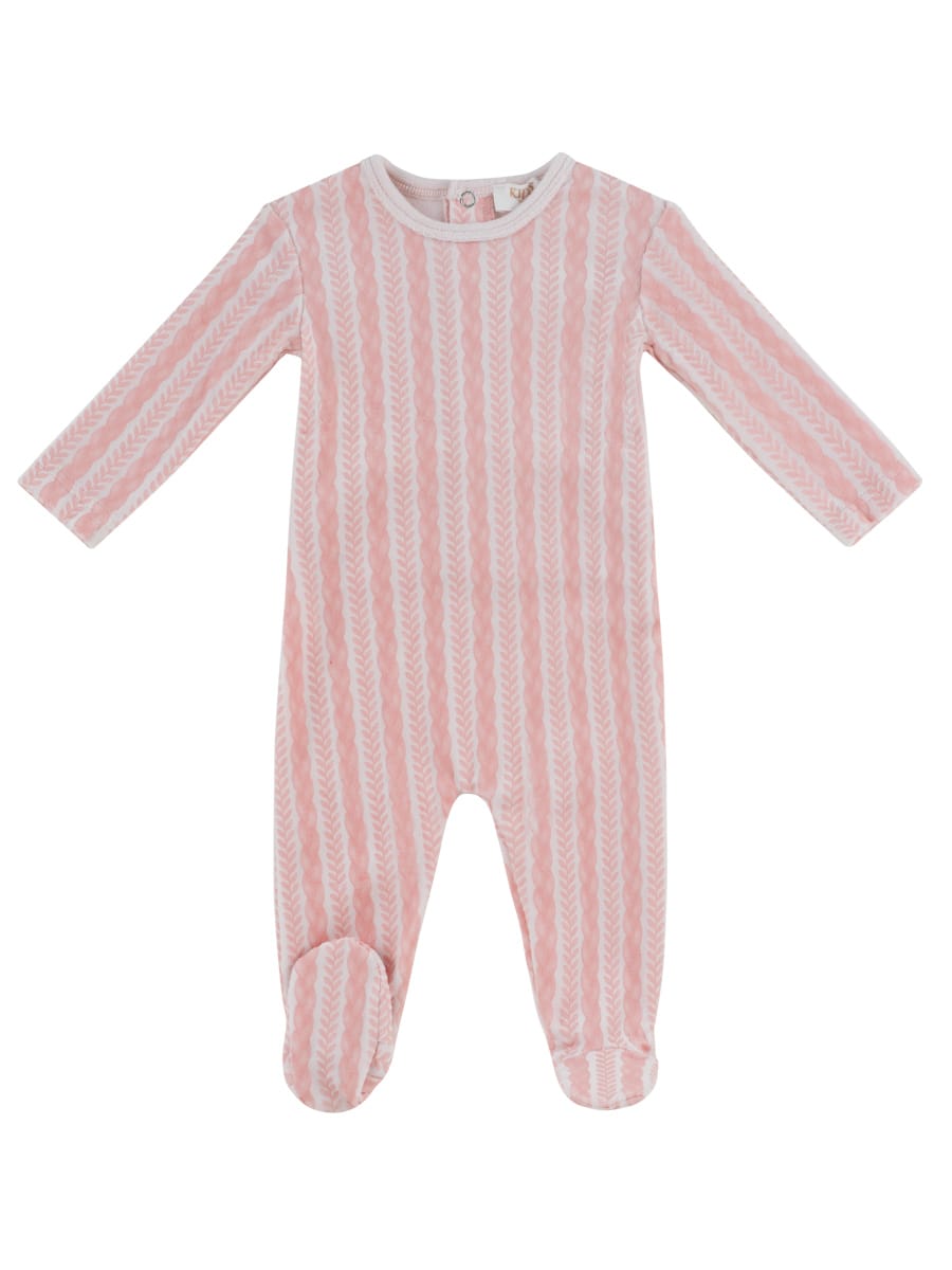 Atelier Cable Footie - Pink