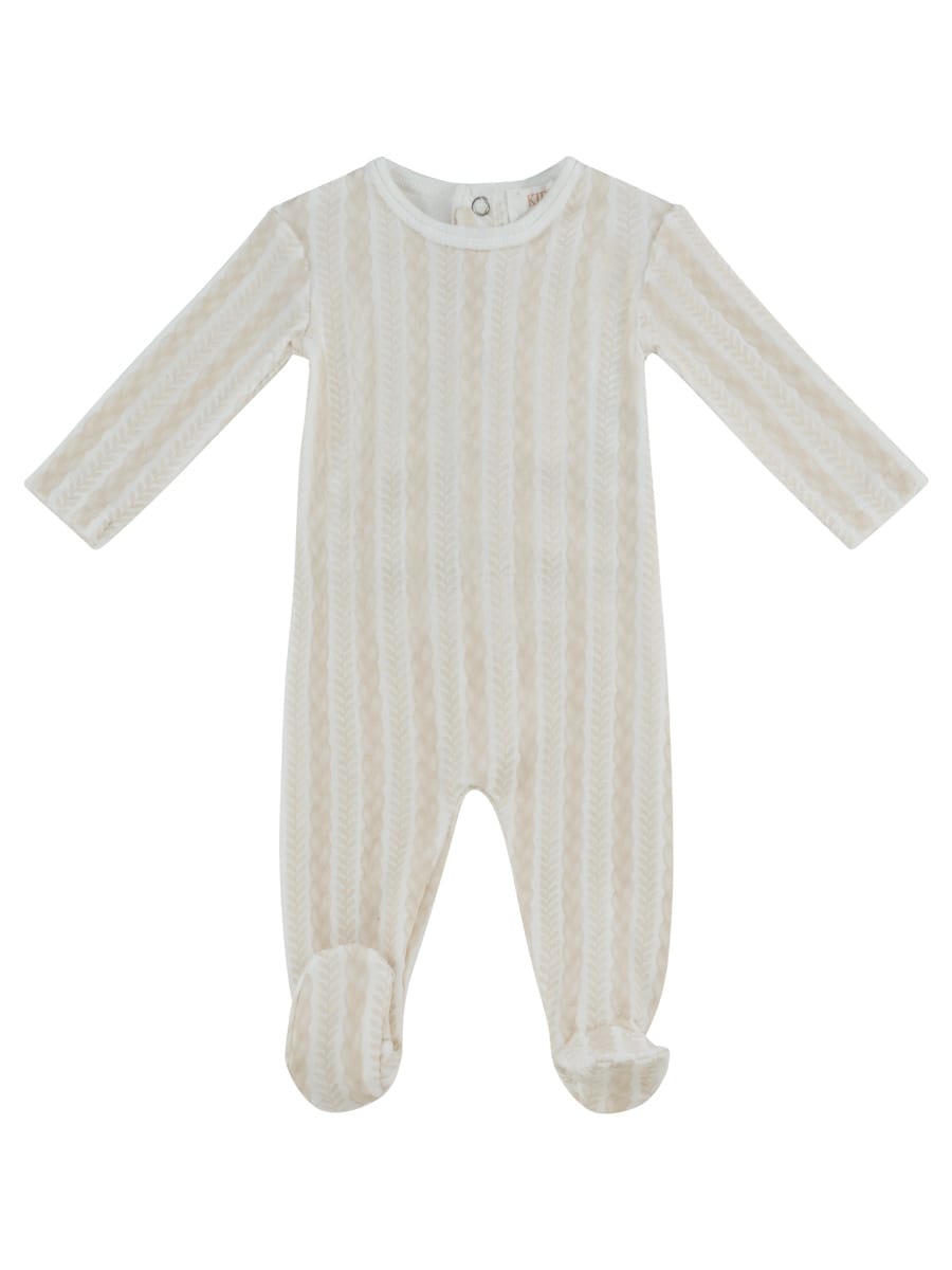 Atelier Cable Footie - White