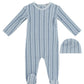 Atelier Cable Footie & Hat Set - Blue