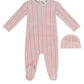 Atelier Cable Footie & Hat Set - Pink