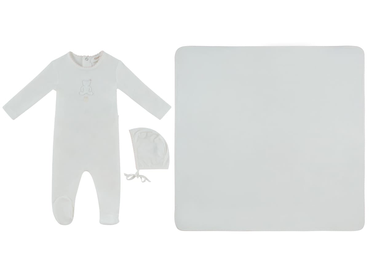 Fur Ever Yours Footie, Hat & Blanket Set - Pink