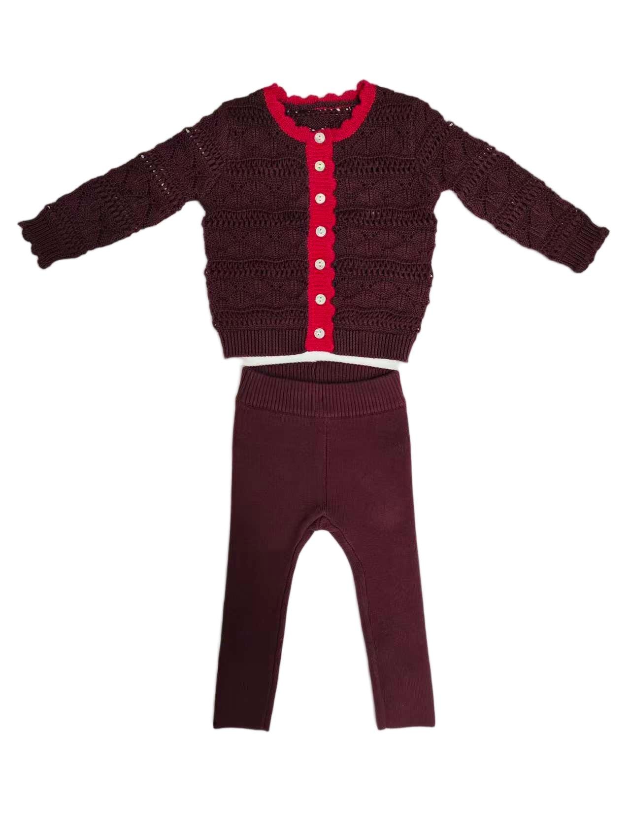 Cynthia Knit Set - Cranberry
