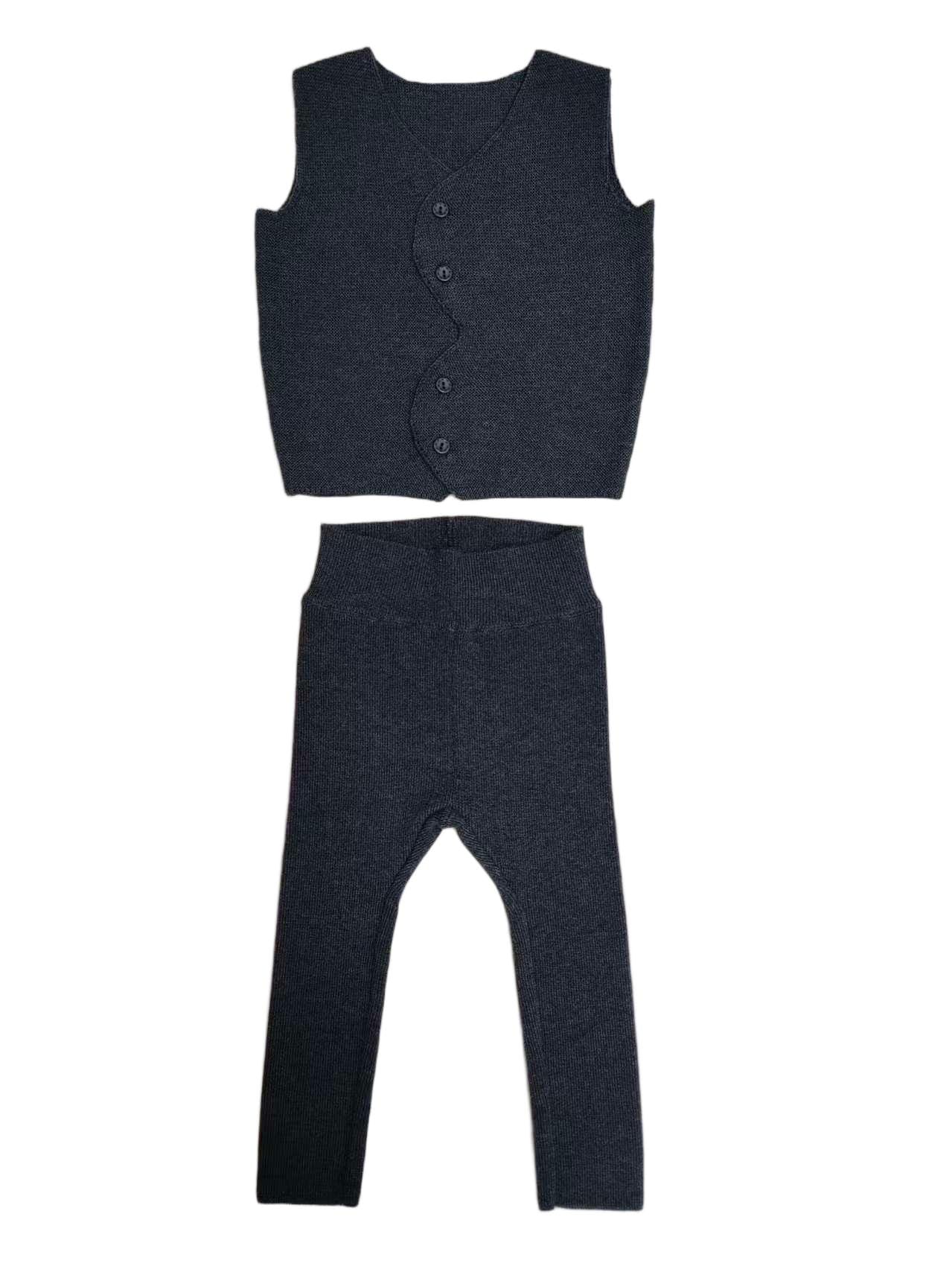 Nola Knit Vest Set - Blue