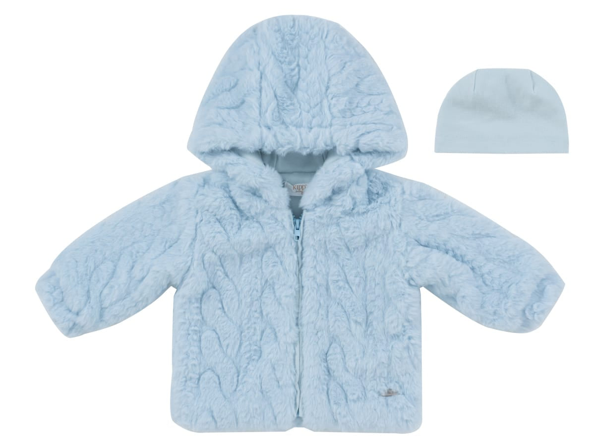 Atelier Cable Fur Jacket & Hat - Blue