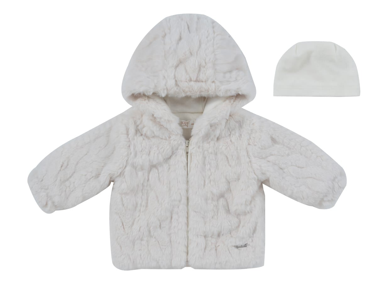 Atelier Cable Fur Jacket & Hat - White