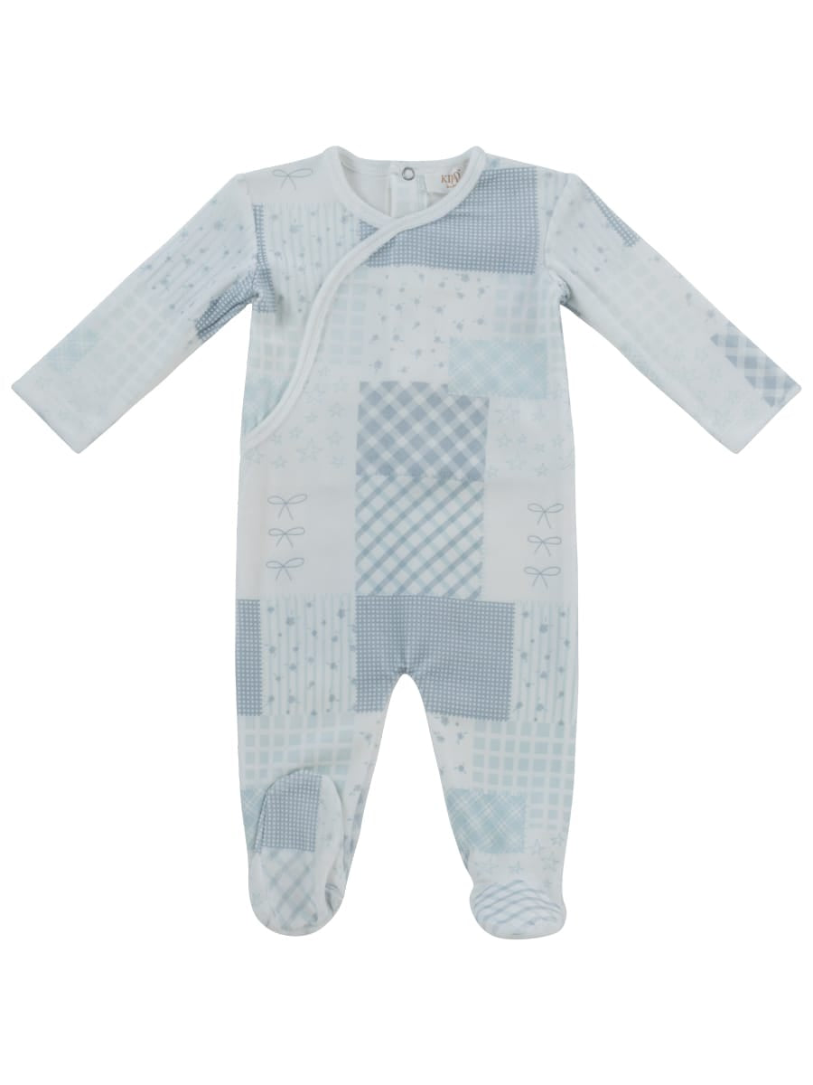 Patchwork Footie - Blue