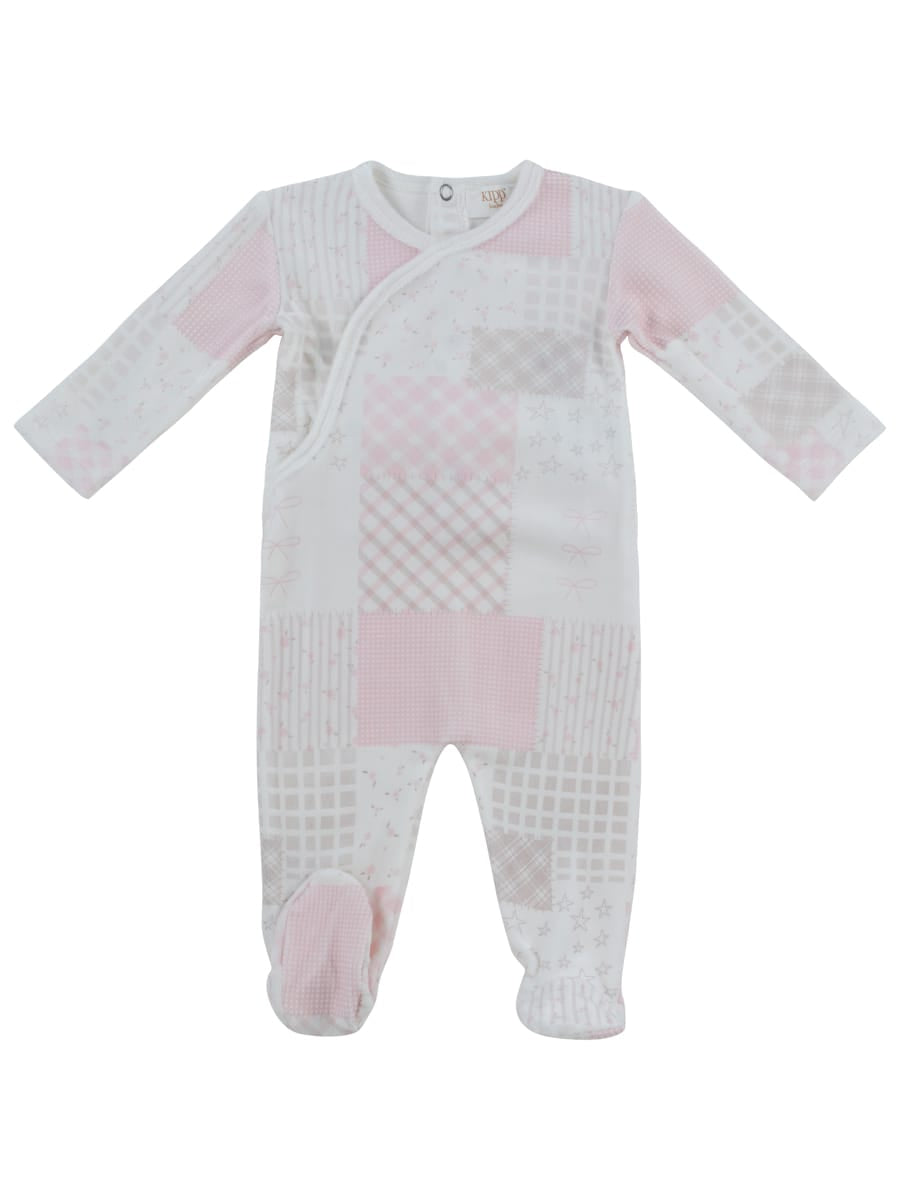 Patchwork Footie - Pink