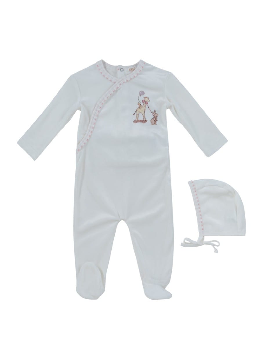 Meadow Friends Footie & Hat Set - Pink