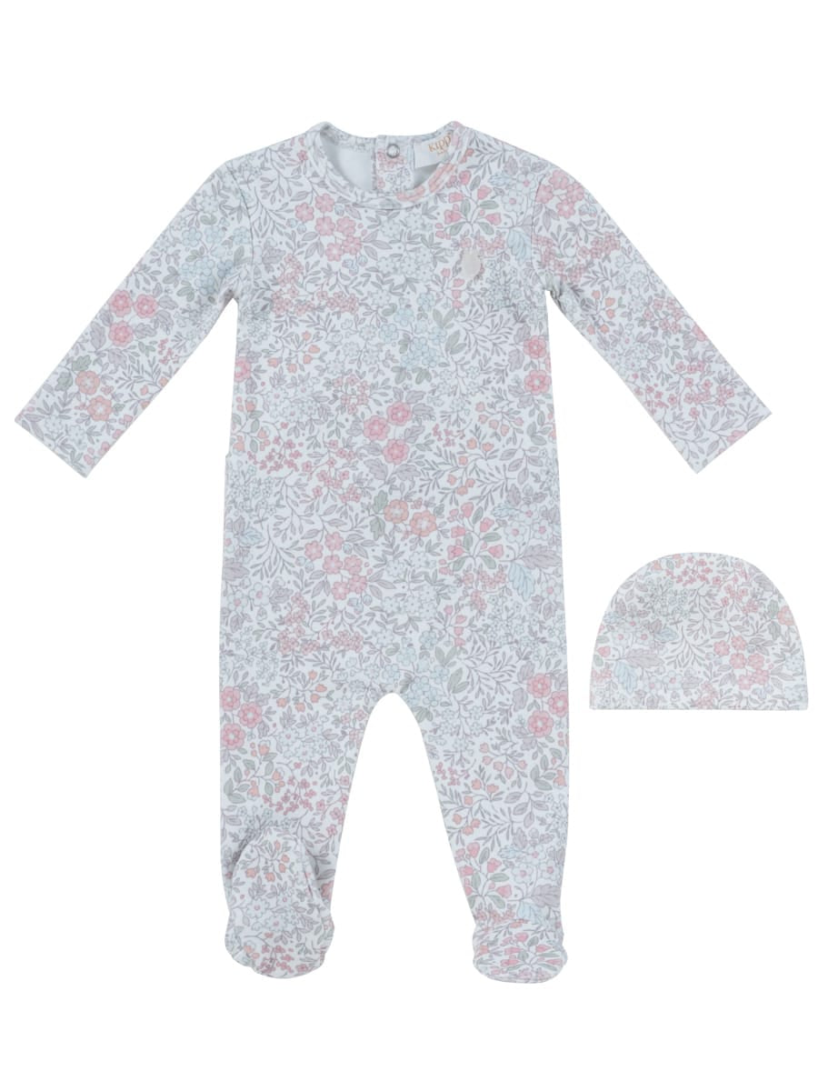 Soft Wool Footie + Hat - Multi
