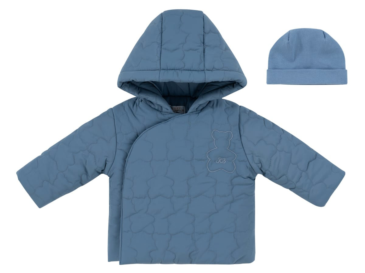 Petit Ours Padded Jacket & Hat - Blue