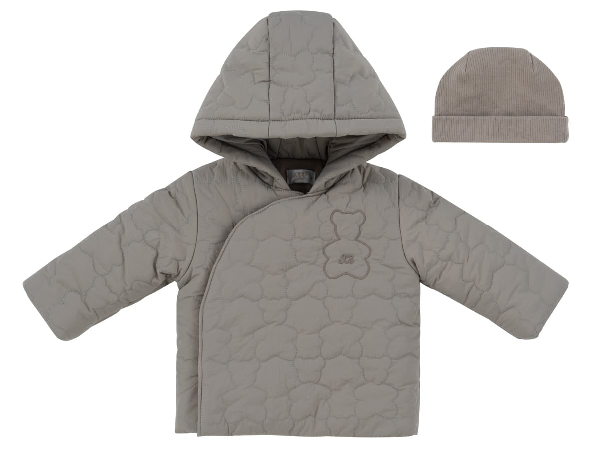 Petit Ours Padded Jacket & Hat - Taupe