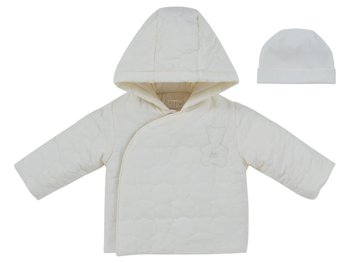 Petit Ours Padded Jacket & Hat - White