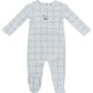Whinny Plaid Footie - Blue