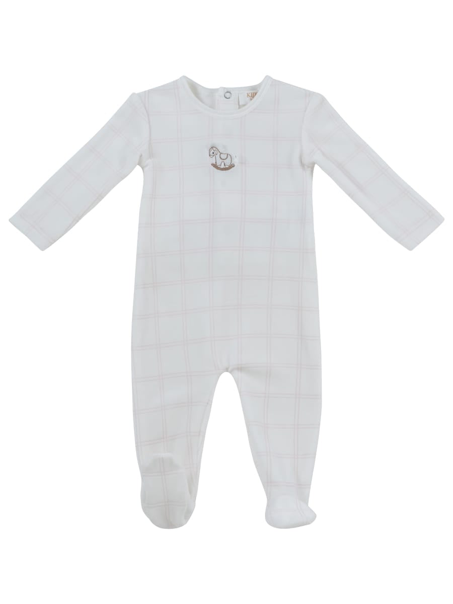 Whinny Plaid Footie - Pink