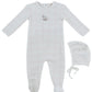 Whinny Plaid Footie & Hat Set - Pink