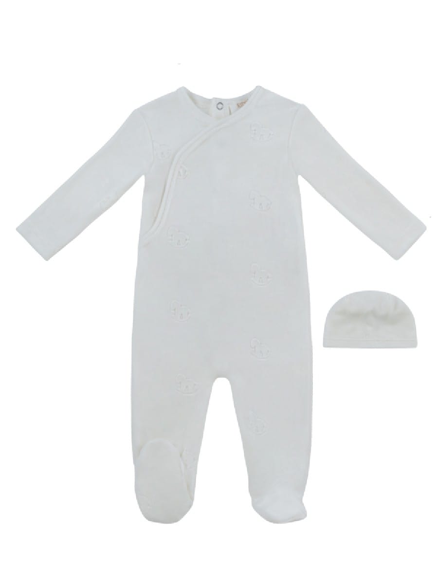 Whinny Wrap Footie & Hat Set - White