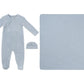 Whinny Wrap Footie, Hat & Blanket Set - Blue