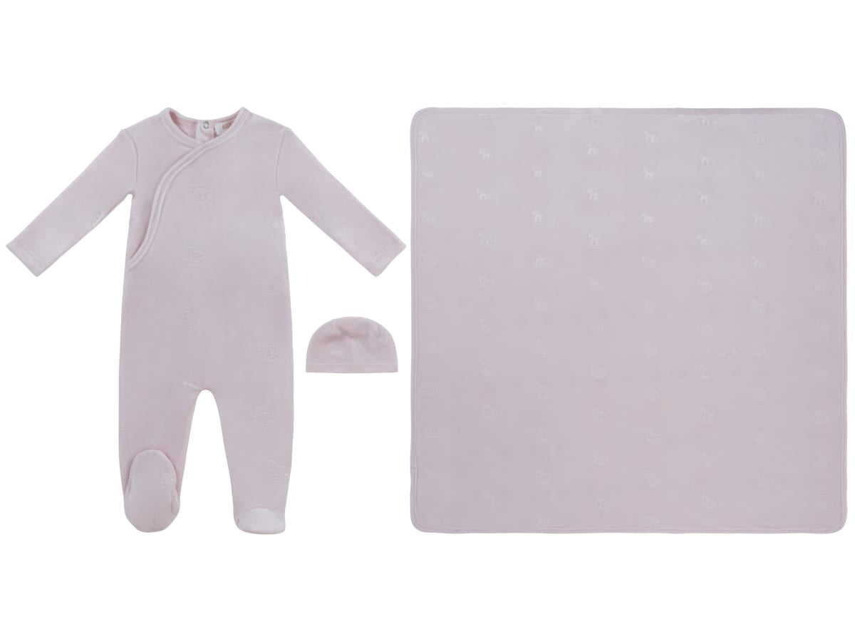 Whinny Wrap Footie, Hat & Blanket Set - Pink