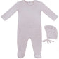 Bebe Pointelle Footie & Hat Set - Pink