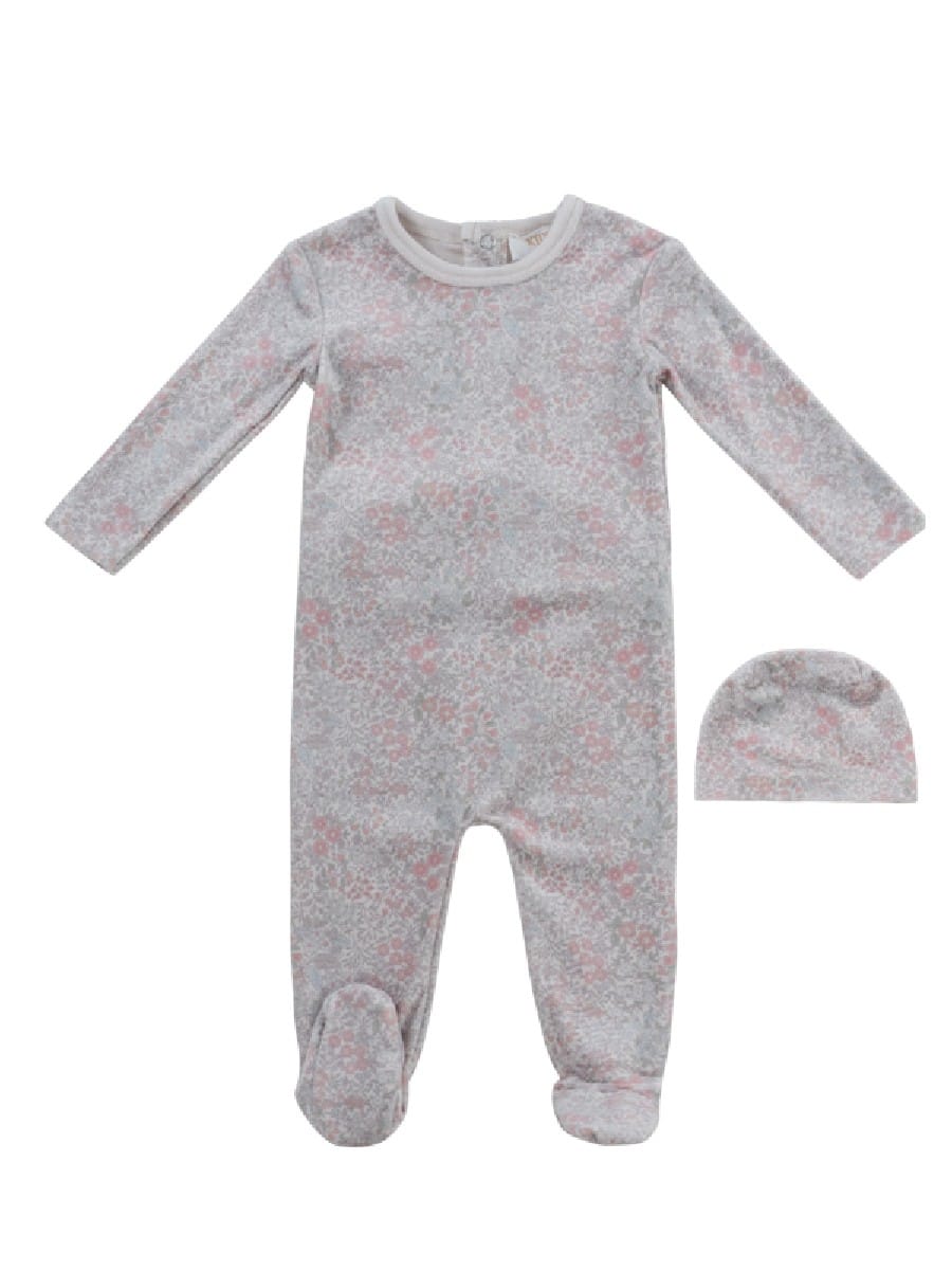 Petite Petal Footie & Hat Set - Pink