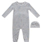 Petite Petal Footie & Hat Set - Blue