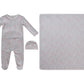 Petite Petal Footie, Hat & Blanket Set - Pink