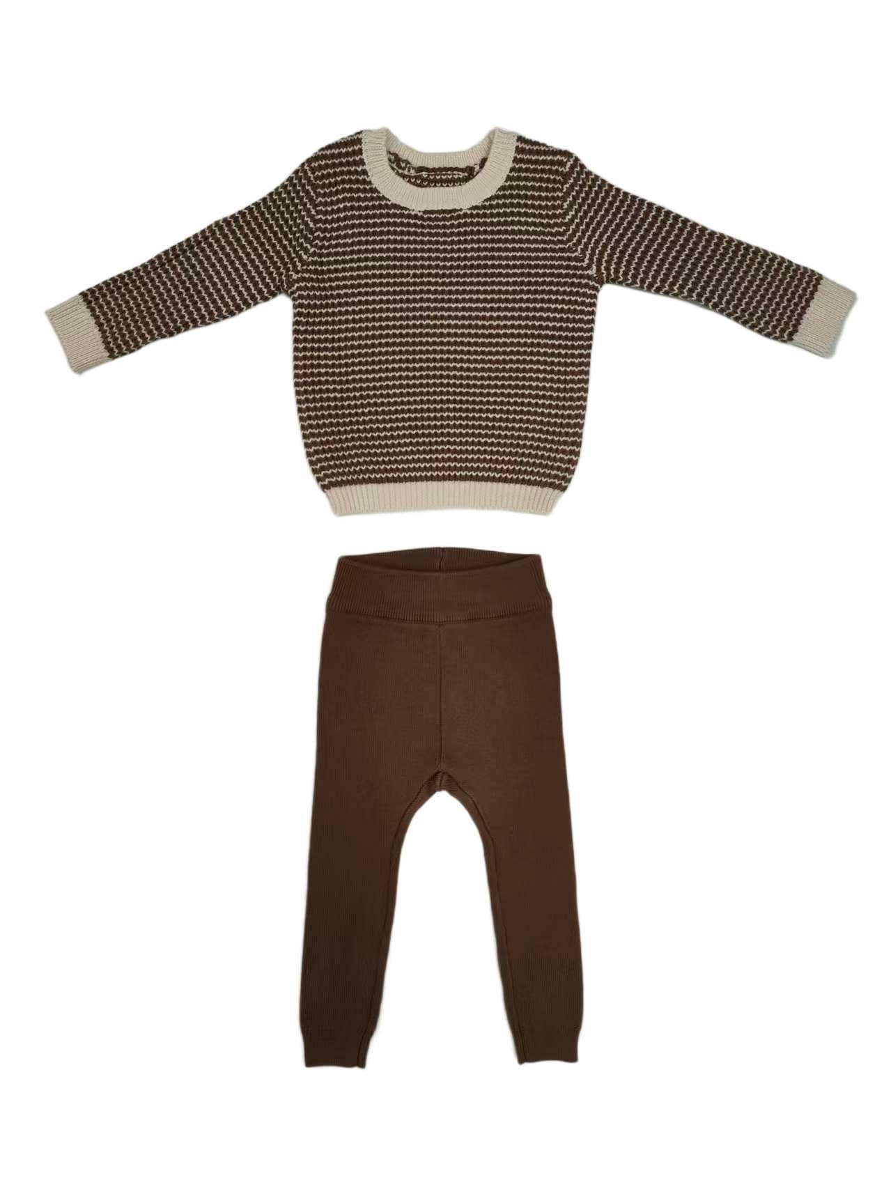 Kenny Textured Knit Set - Chestnut