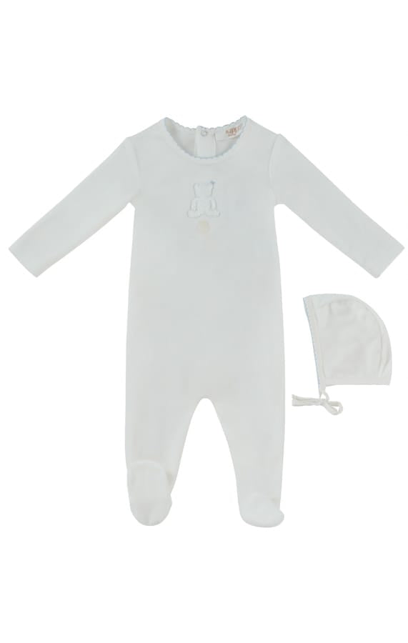 Fur Ever Yours Footie & Hat Set - Blue